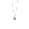 45cm Synthetic Opal and Cubic Zirconia Halo Necklace in Sterling Silver