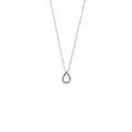 45cm Cubic Zirconia Tear Drop Pendant Necklace in Sterling Silver
