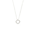 45cm Sterling Silver Cubic Zirconia Open Square Necklace