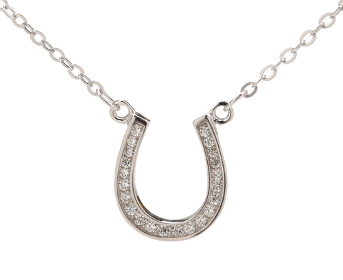 45cm Horseshoe Pendant Necklace in Sterling Silver