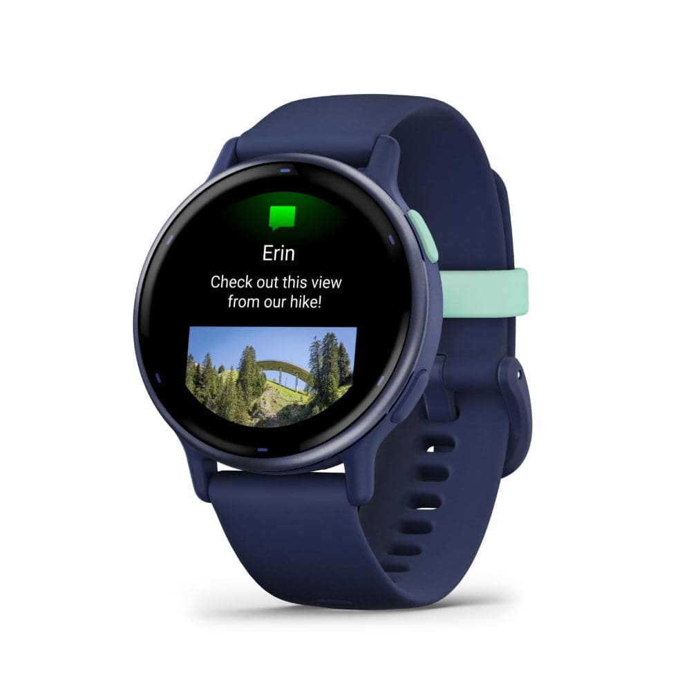 Garmin Vivoactive 5 Metallic Navy Aluminum Bezel with Navy Case and Silicone Band GM-010-02862-52