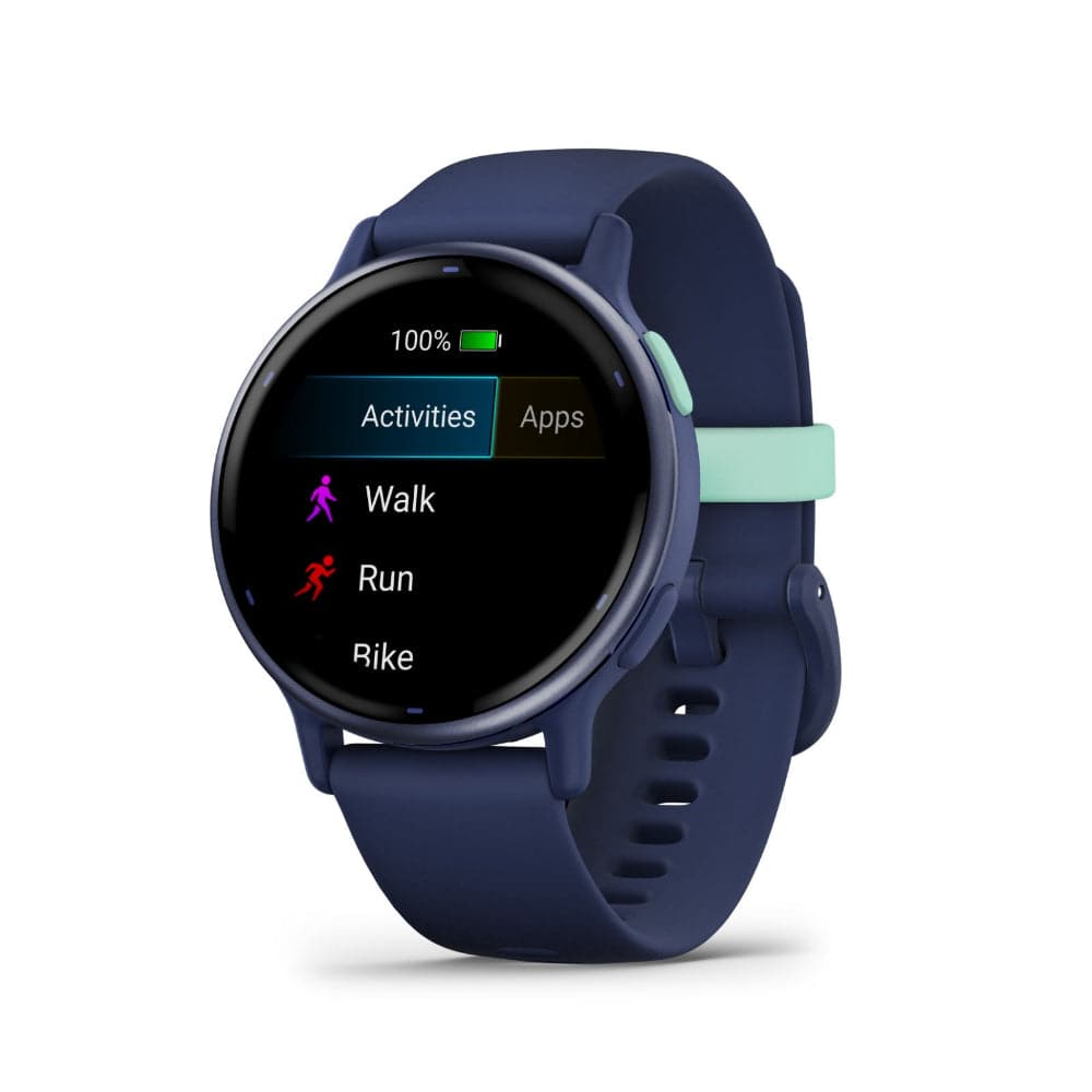 Garmin Vivoactive 5 Metallic Navy Aluminum Bezel with Navy Case and Silicone Band GM-010-02862-52
