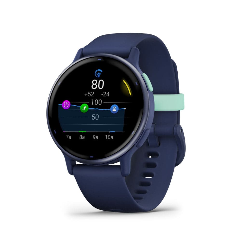 Garmin Vivoactive 5 Metallic Navy Aluminum Bezel with Navy Case and Silicone Band GM-010-02862-52