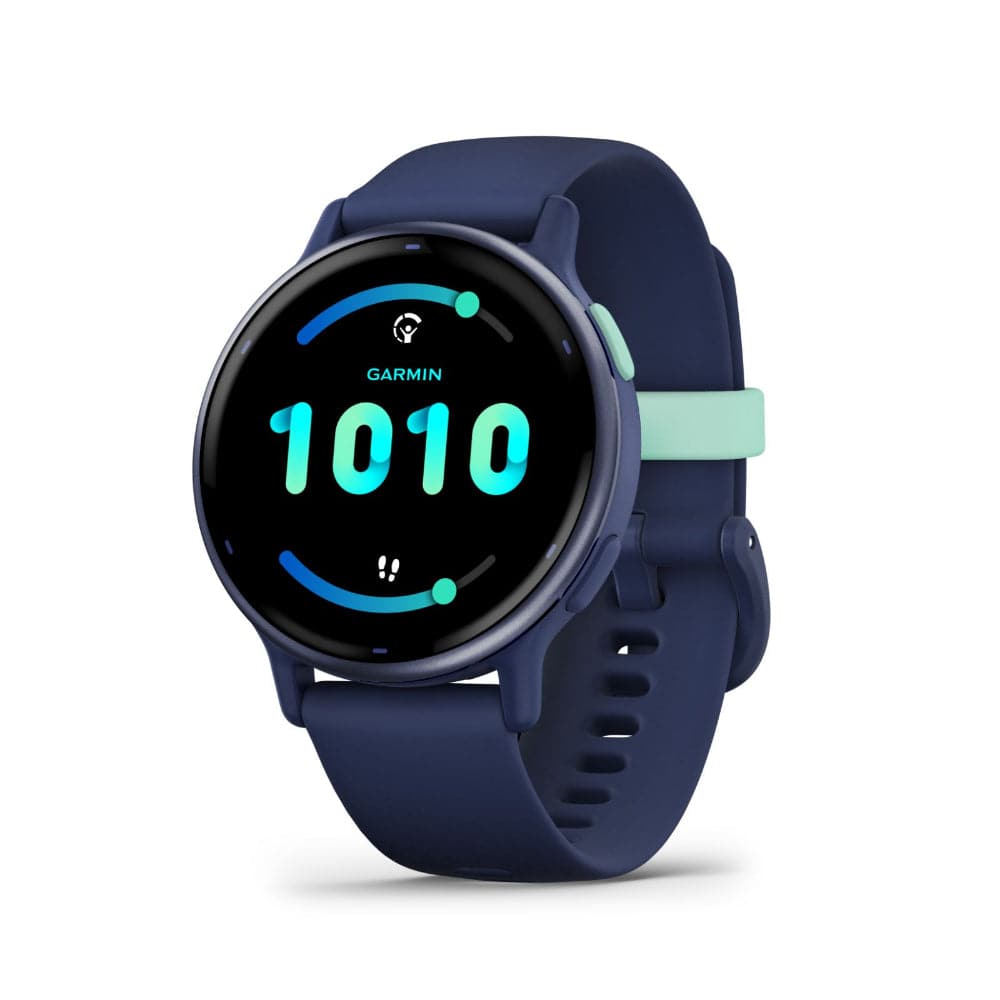Garmin Vivoactive 5 Metallic Navy Aluminum Bezel with Navy Case and Silicone Band GM-010-02862-52