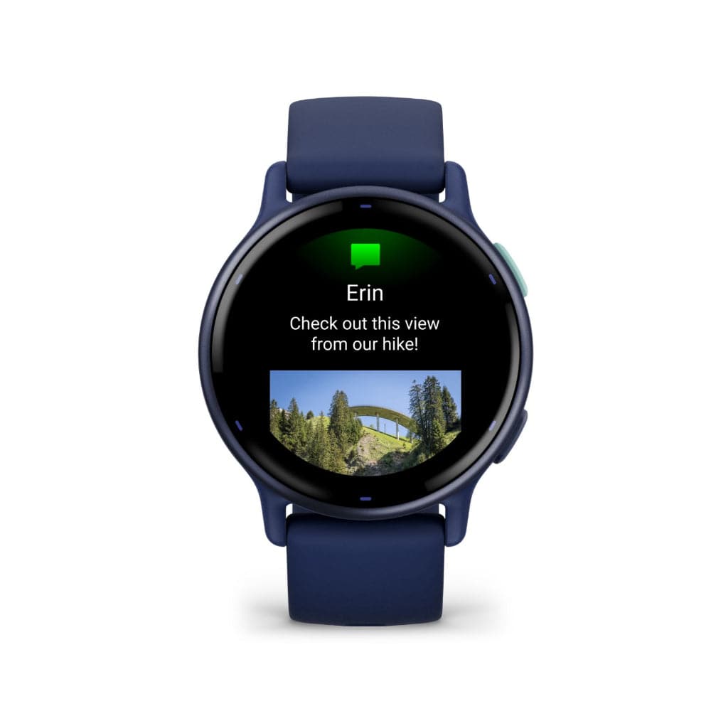 Garmin Vivoactive 5 Metallic Navy Aluminum Bezel with Navy Case and Silicone Band GM-010-02862-52
