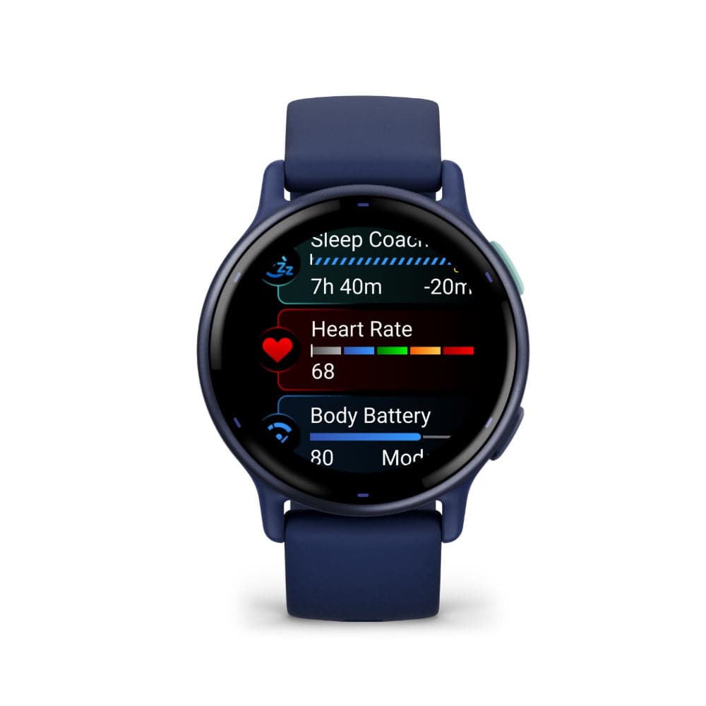 Garmin Vivoactive 5 Metallic Navy Aluminum Bezel with Navy Case and Silicone Band GM-010-02862-52