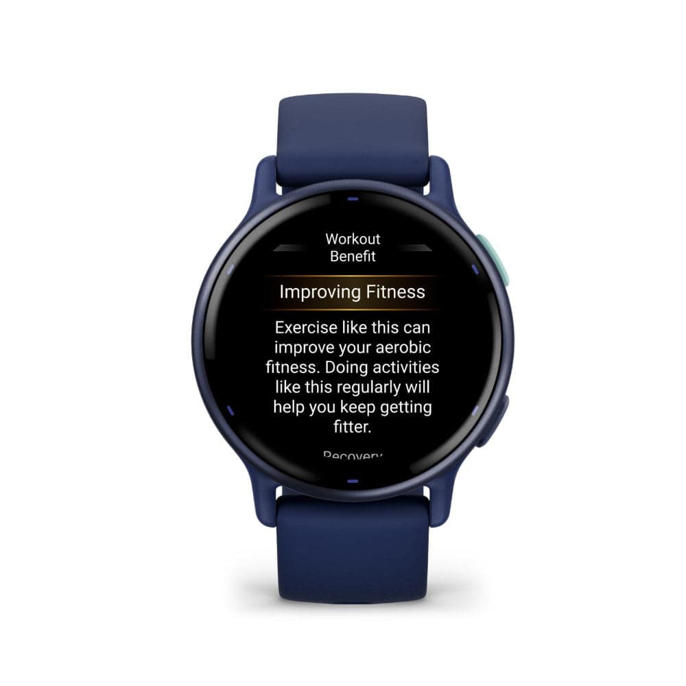 Garmin Vivoactive 5 Metallic Navy Aluminum Bezel with Navy Case and Silicone Band GM-010-02862-52