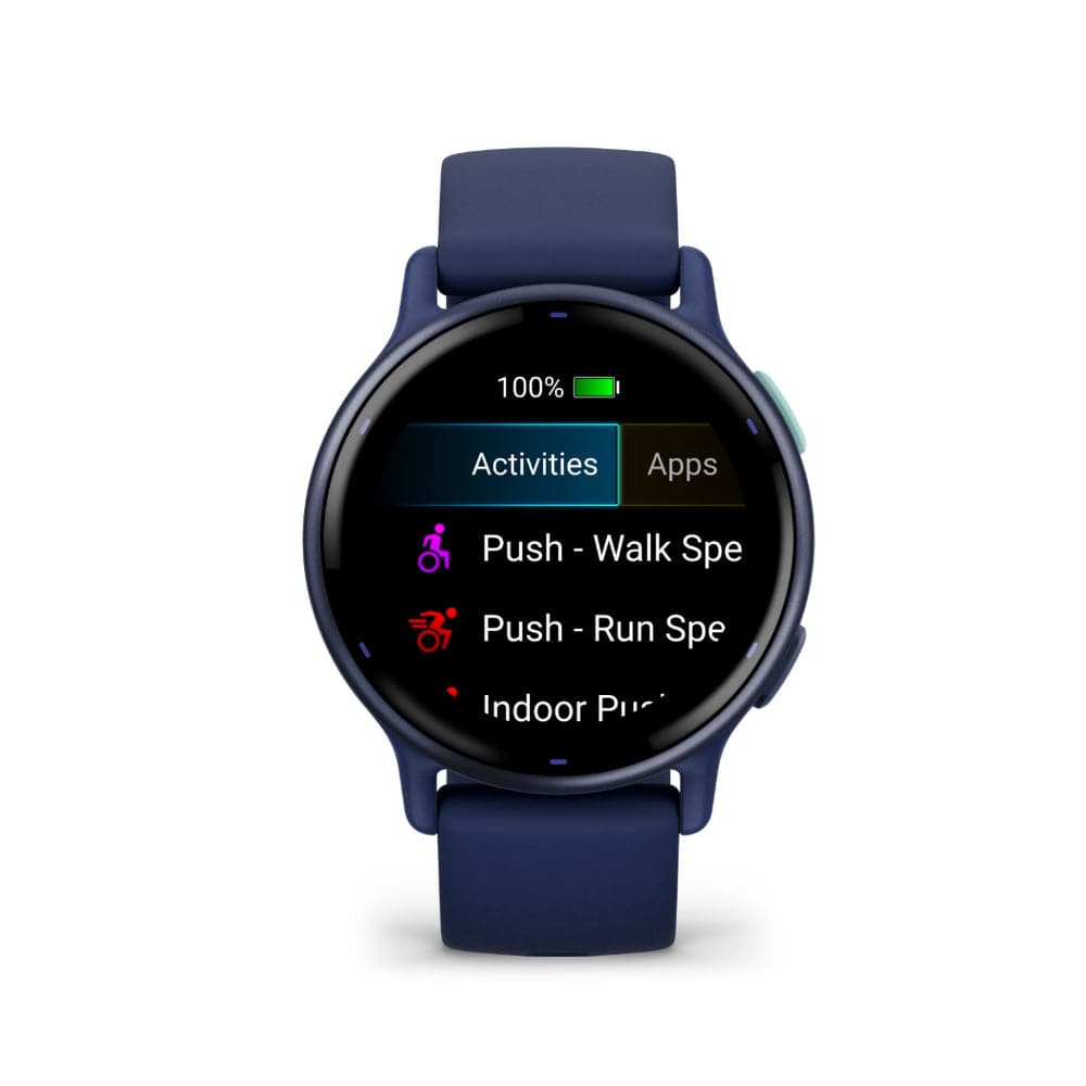 Garmin Vivoactive 5 Metallic Navy Aluminum Bezel with Navy Case and Silicone Band GM-010-02862-52