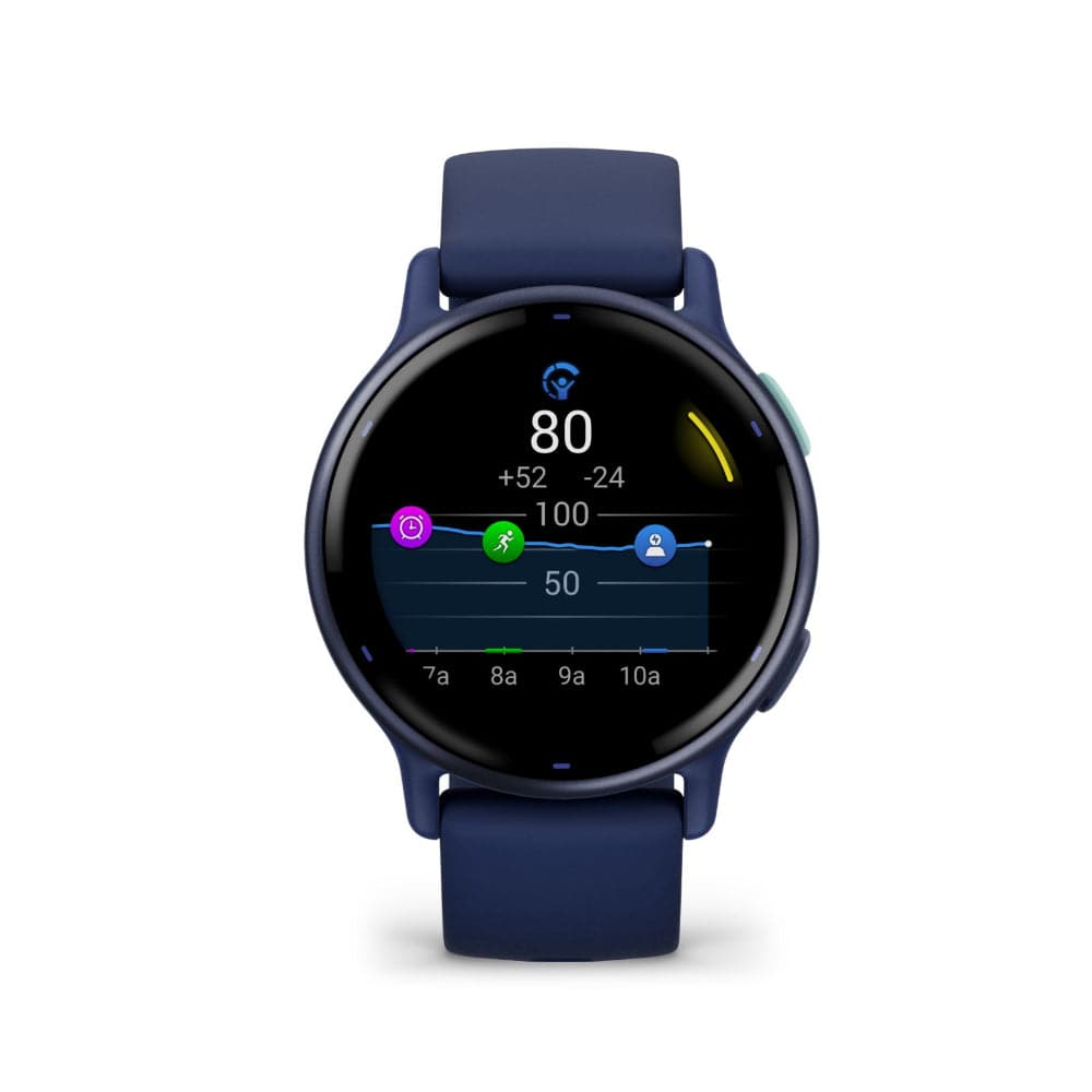 Garmin Vivoactive 5 Metallic Navy Aluminum Bezel with Navy Case and Silicone Band GM-010-02862-52