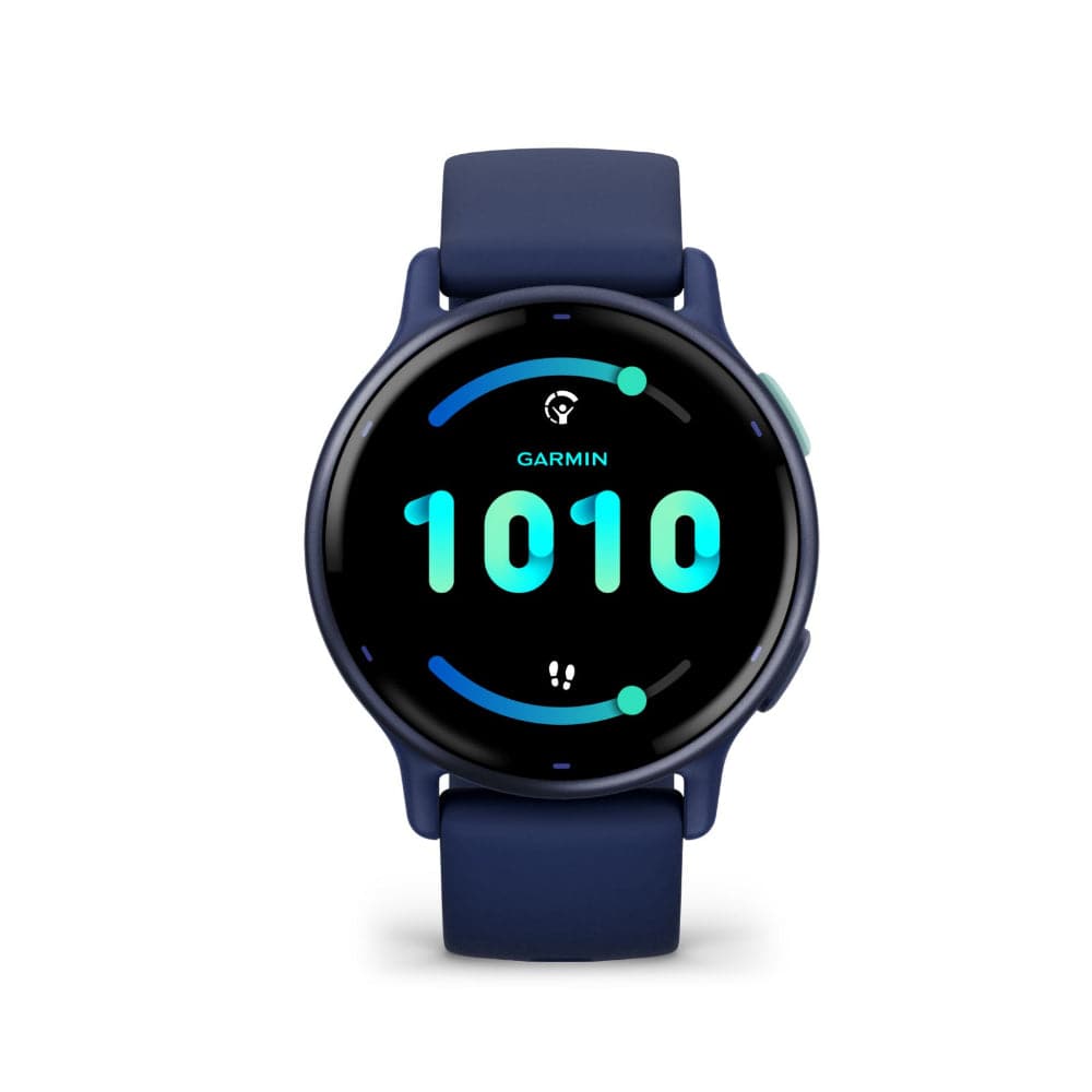 Garmin Vivoactive 5 Metallic Navy Aluminum Bezel with Navy Case and Silicone Band GM-010-02862-52