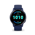 Garmin Vivoactive 5 Metallic Navy Aluminum Bezel with Navy Case and Silicone Band GM-010-02862-52