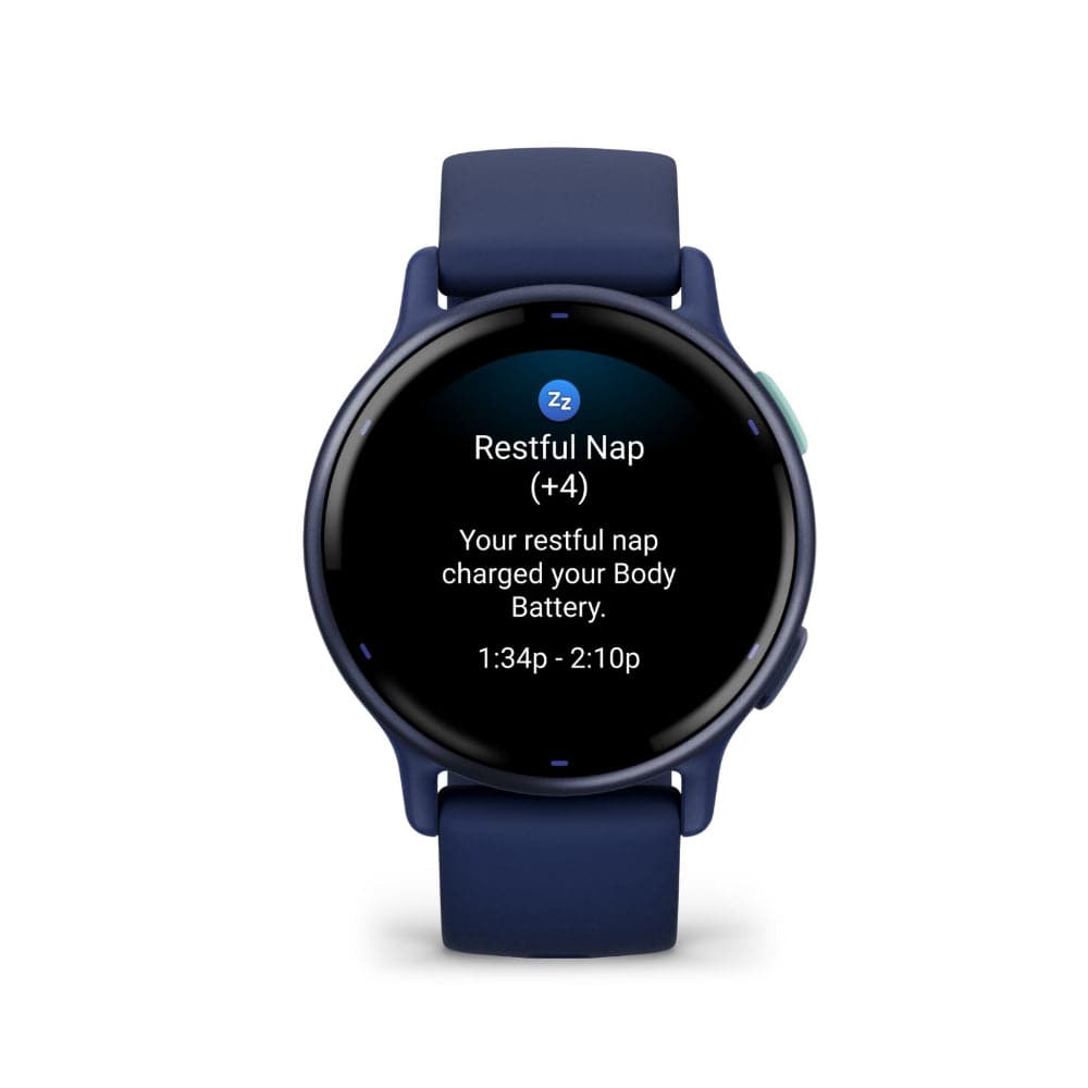 Garmin Vivoactive 5 Metallic Navy Aluminum Bezel with Navy Case and Silicone Band GM-010-02862-52