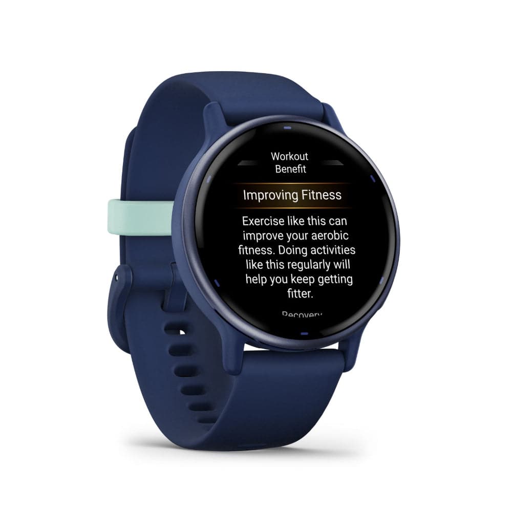 Garmin Vivoactive 5 Metallic Navy Aluminum Bezel with Navy Case and Silicone Band GM-010-02862-52