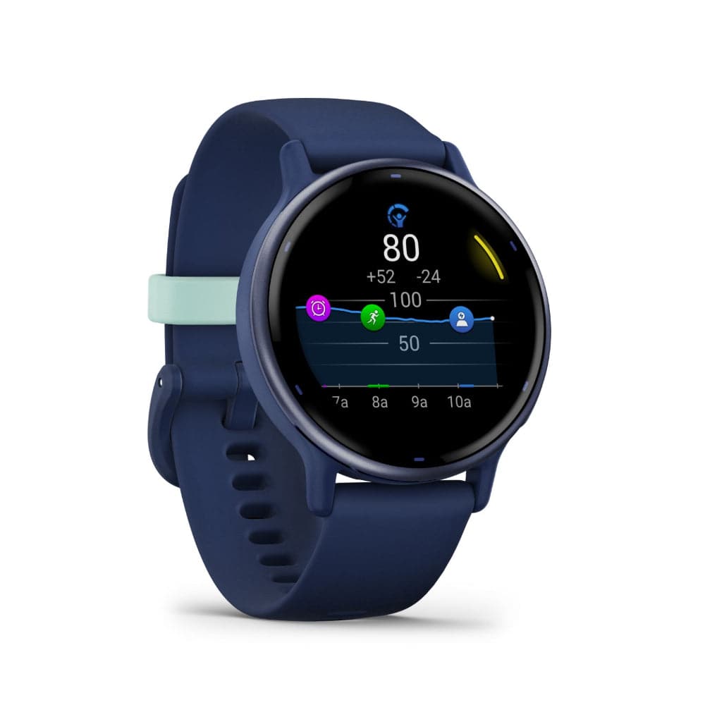 Garmin Vivoactive 5 Metallic Navy Aluminum Bezel with Navy Case and Silicone Band GM-010-02862-52