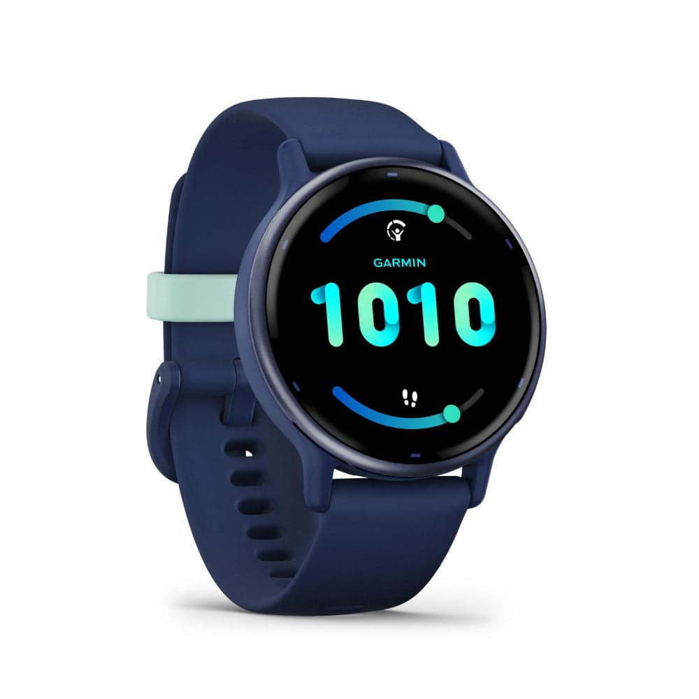 Garmin Vivoactive 5 Metallic Navy Aluminum Bezel with Navy Case and Silicone Band GM-010-02862-52