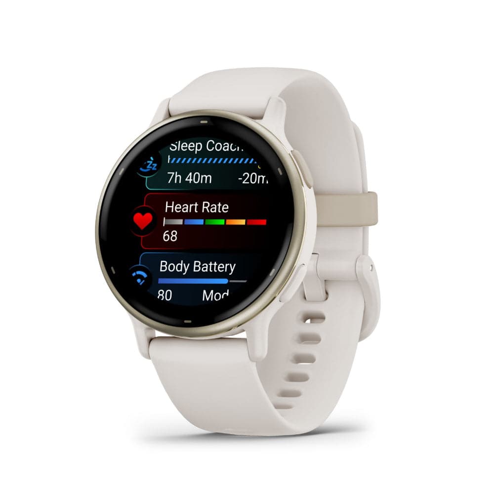 Garmin Vivoactive 5 Cream Gold Aluminum Bezel with Ivory Case and Silicone Band GM-010-02862-51