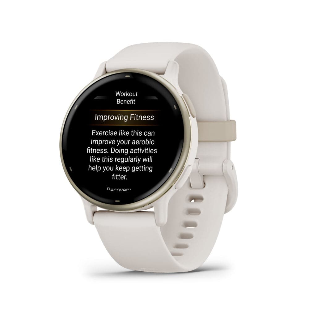 Garmin Vivoactive 5 Cream Gold Aluminum Bezel with Ivory Case and Silicone Band GM-010-02862-51