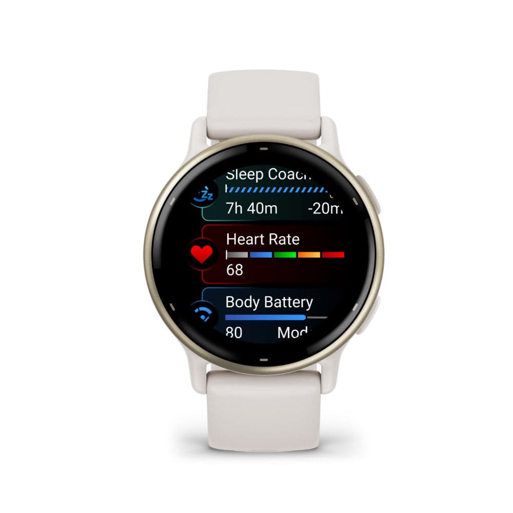 Garmin Vivoactive 5 Cream Gold Aluminum Bezel with Ivory Case and Silicone Band GM-010-02862-51