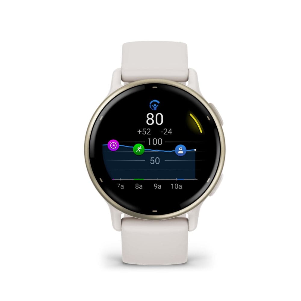 Garmin Vivoactive 5 Cream Gold Aluminum Bezel with Ivory Case and Silicone Band GM-010-02862-51
