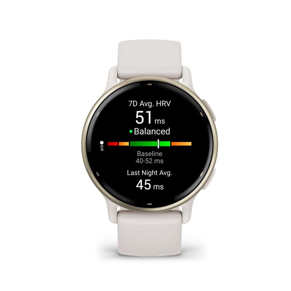 Garmin Vivoactive 5 Cream Gold Aluminum Bezel with Ivory Case and Silicone Band GM-010-02862-51