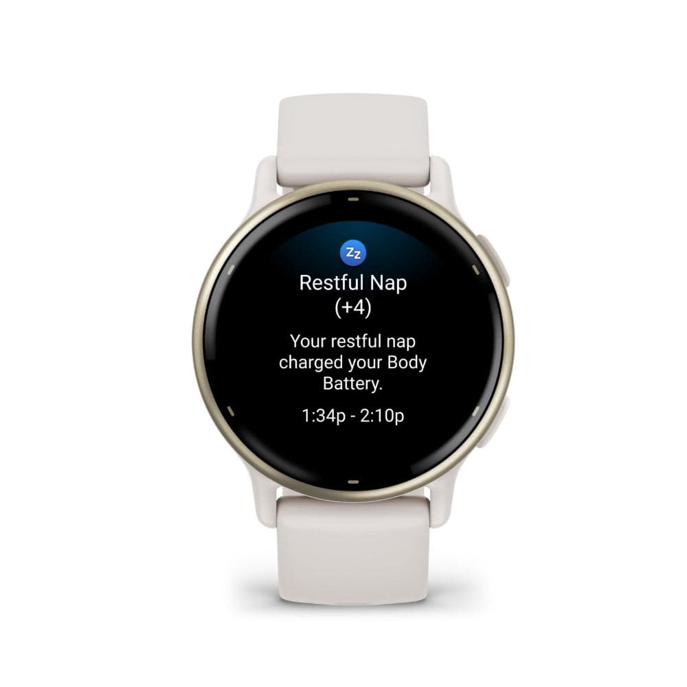 Garmin Vivoactive 5 Cream Gold Aluminum Bezel with Ivory Case and Silicone Band GM-010-02862-51
