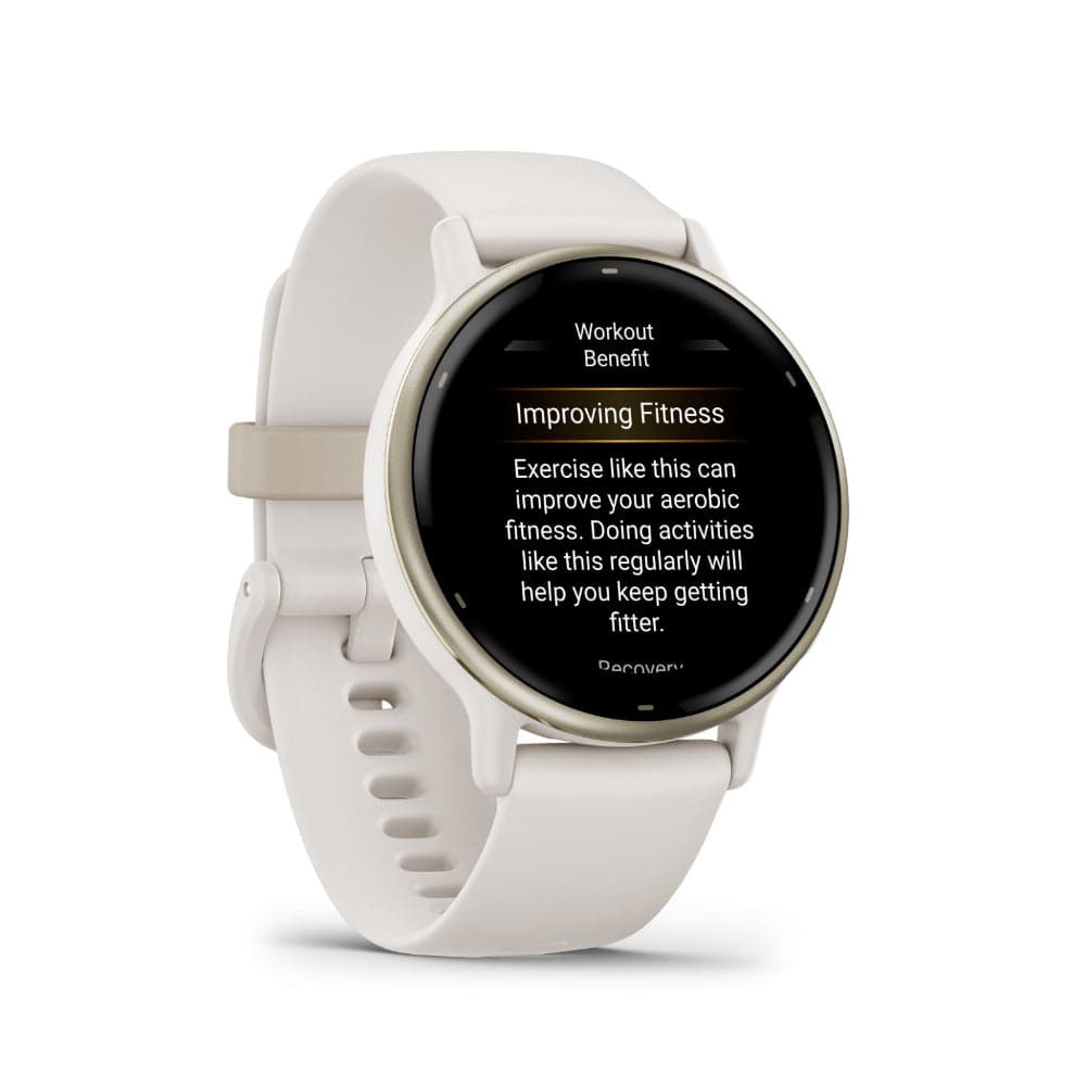 Garmin Vivoactive 5 Cream Gold Aluminum Bezel with Ivory Case and Silicone Band GM-010-02862-51