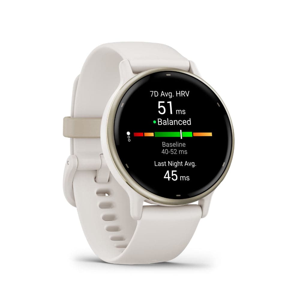 Garmin Vivoactive 5 Cream Gold Aluminum Bezel with Ivory Case and Silicone Band GM-010-02862-51