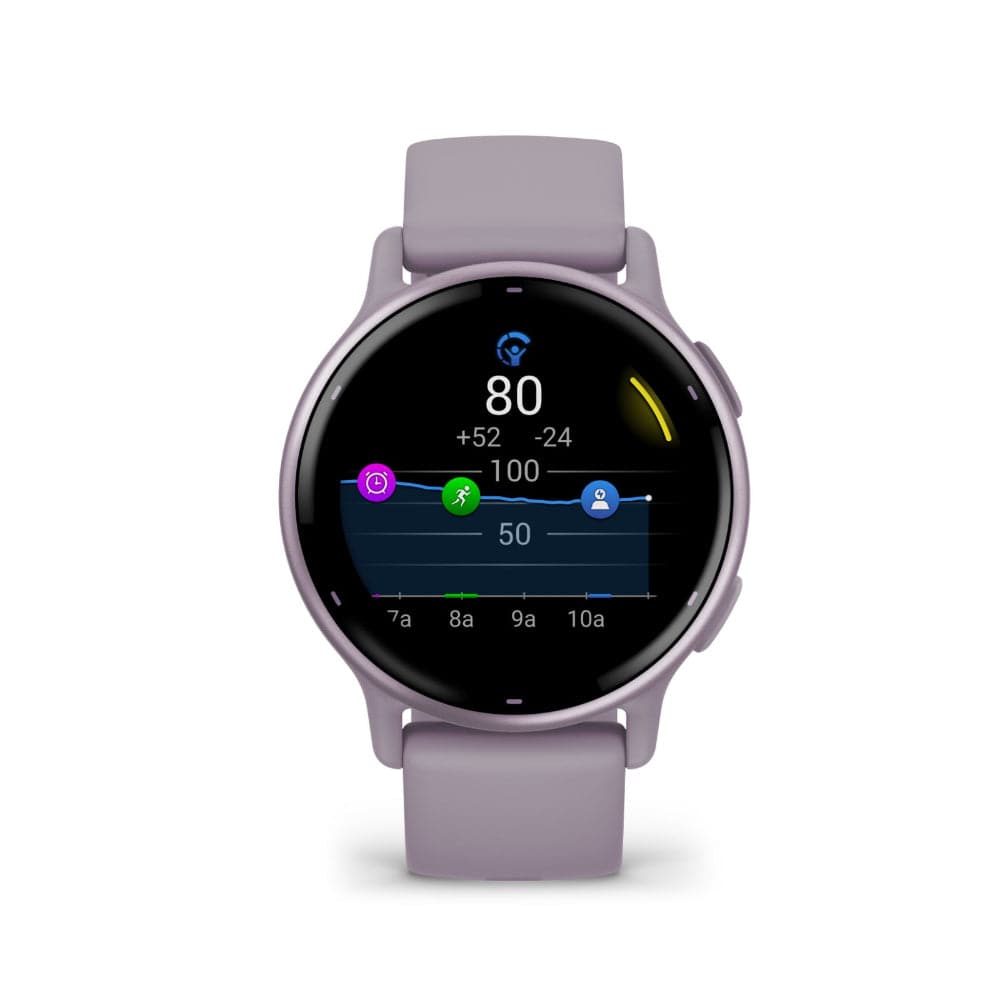 Garmin Vivoactive 5 Metallic Orchid Aluminum Bezel with Orchid Case and Silicone GM-010-02862-53